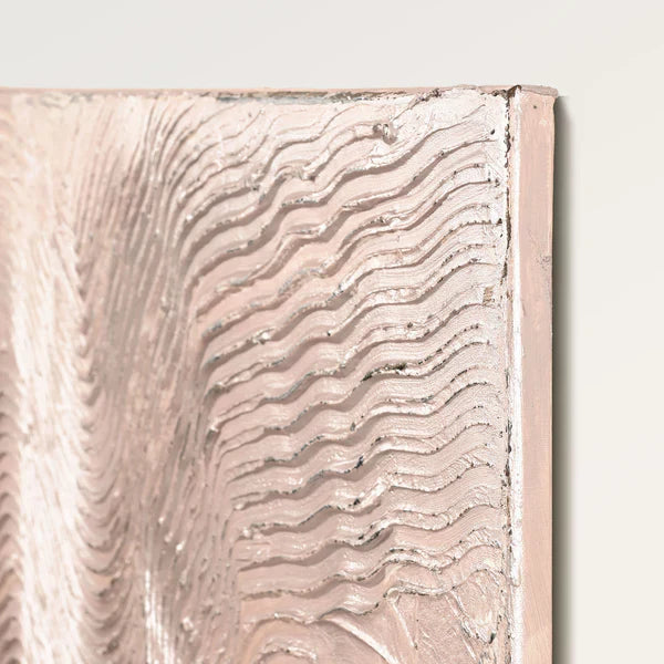 Metallic Rose – Handgemaltes Acrylgemälde mit Metallic-Effekt - Wanddeko