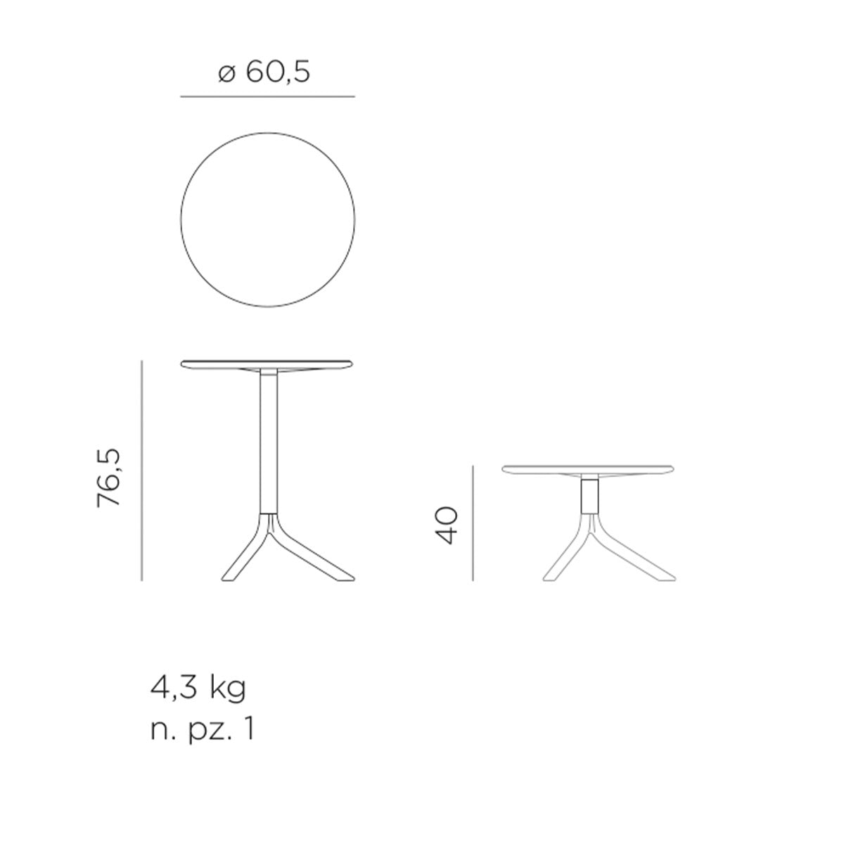 Outdoor Tisch SPRITZ Ø 60,5cm - Gartentisch