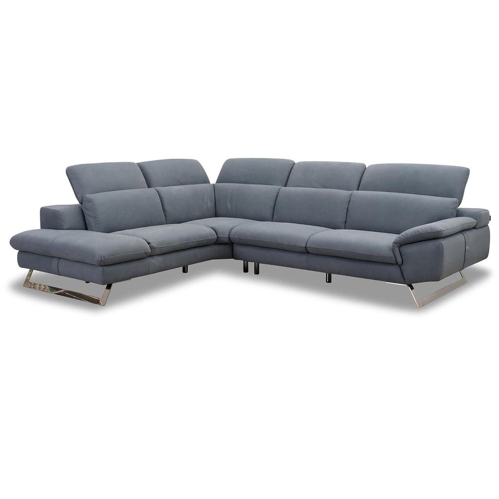 Ecksofa Zuma in Leder Nouveau quartz - Ecksofa Leder