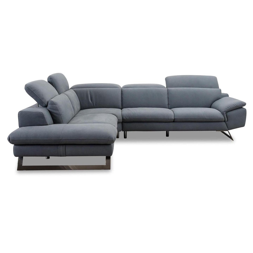 Ecksofa Zuma in Leder Nouveau quartz - Ecksofa Leder