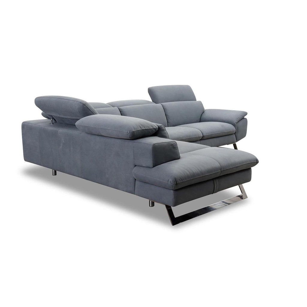 Ecksofa Zuma in Leder Nouveau quartz - Ecksofa Leder