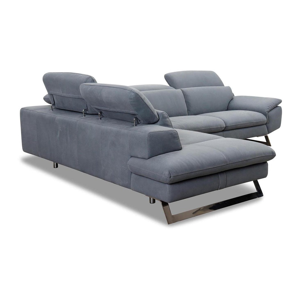 Ecksofa Zuma in Leder Nouveau quartz - Ecksofa Leder