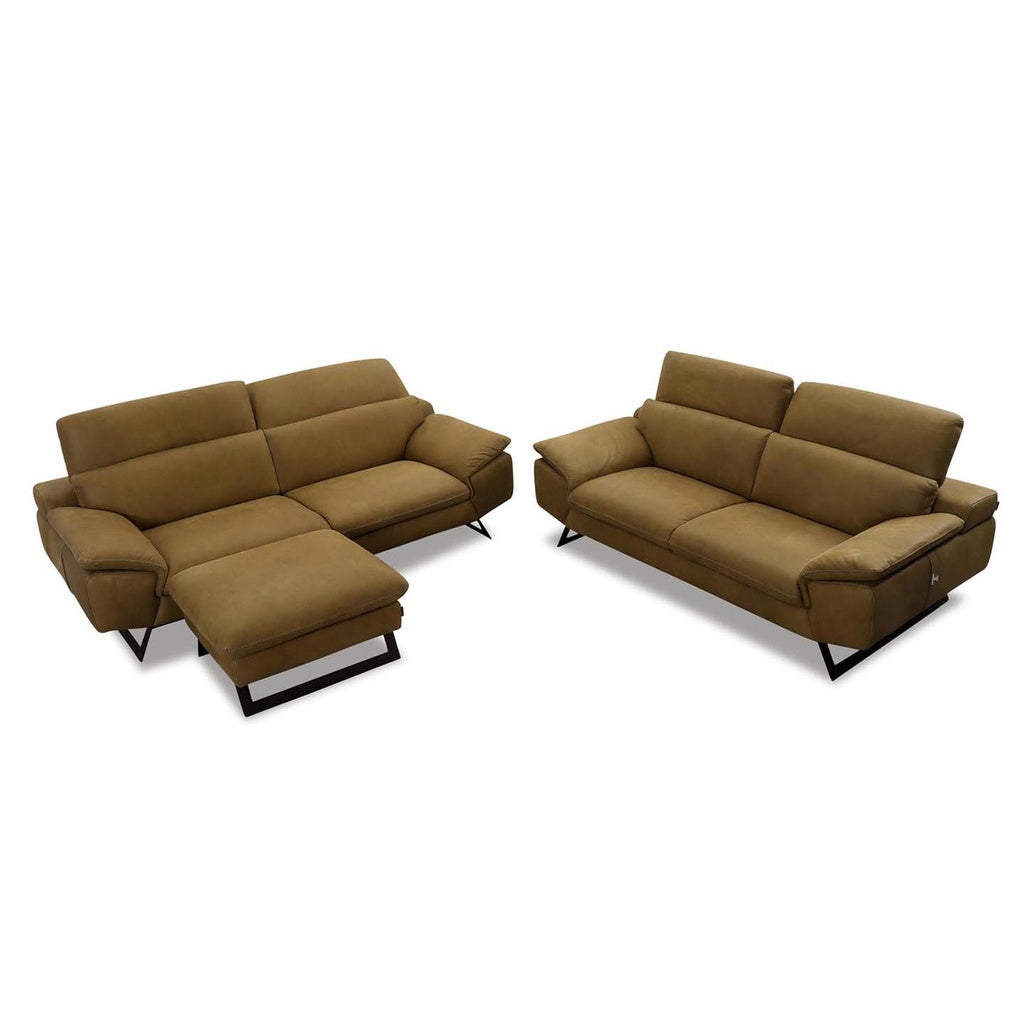 Sofagarnitur ZUMA in Leder Nouveau olive - Sofa Leder