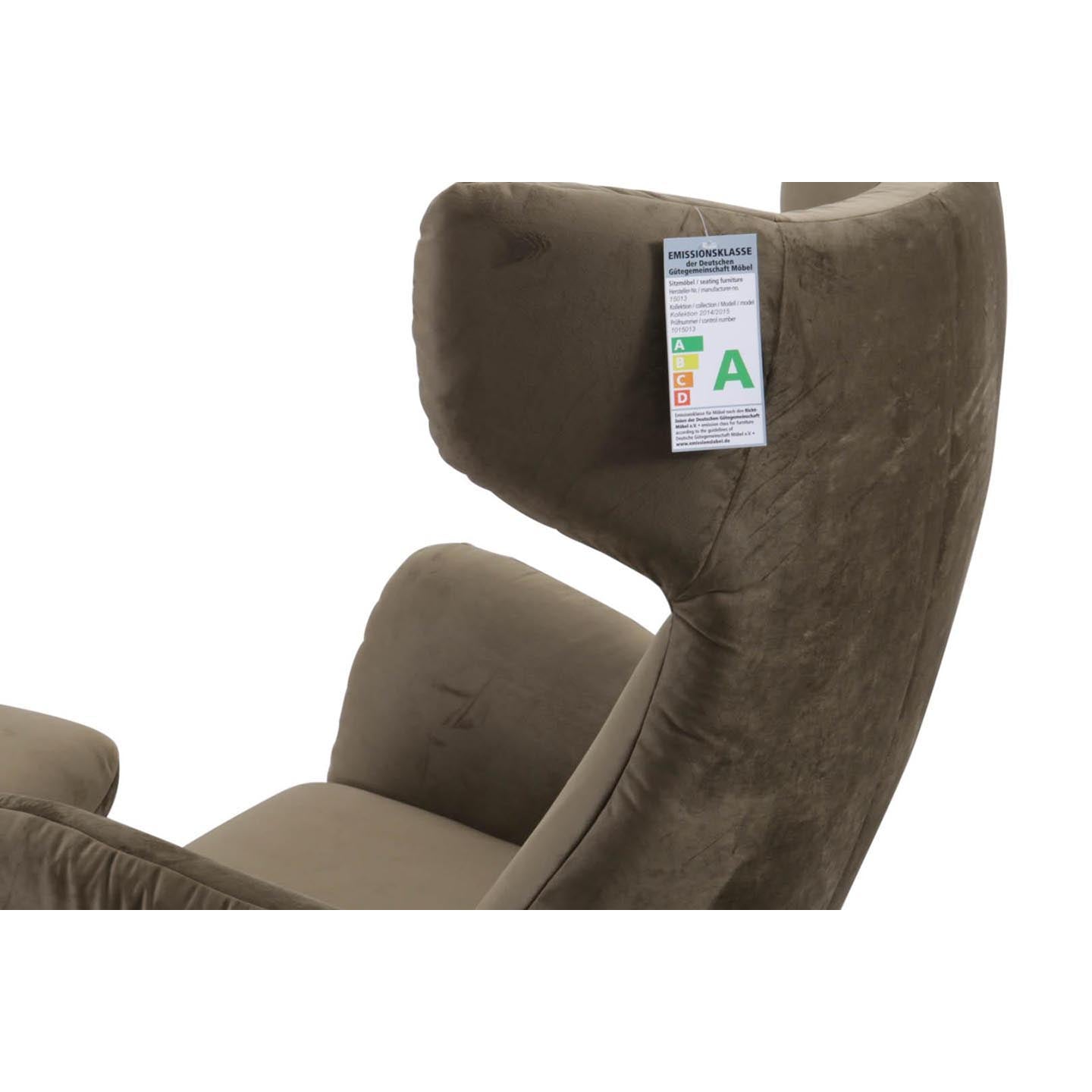 Ohrensessel COOPER in Stoff Velvet olive - Sessel Stoff