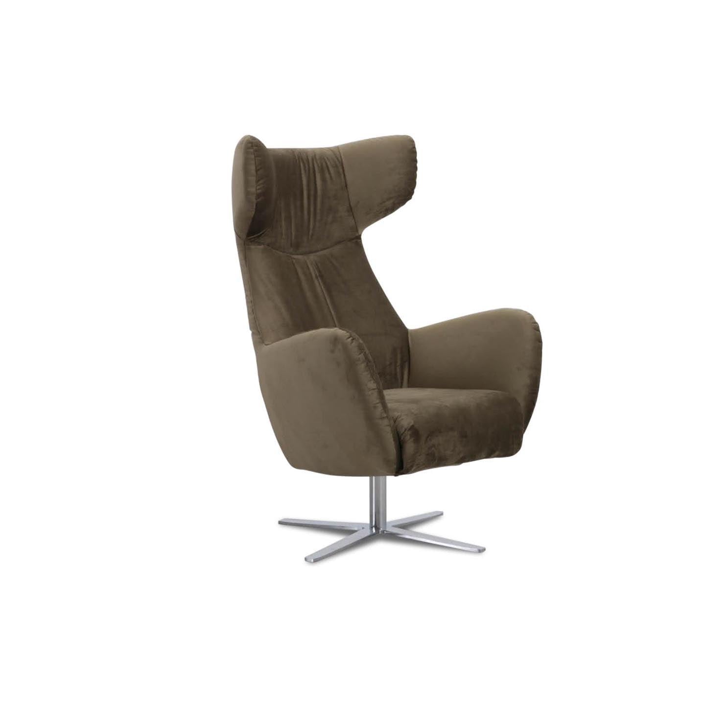 Ohrensessel COOPER in Stoff Velvet olive - Sessel Stoff