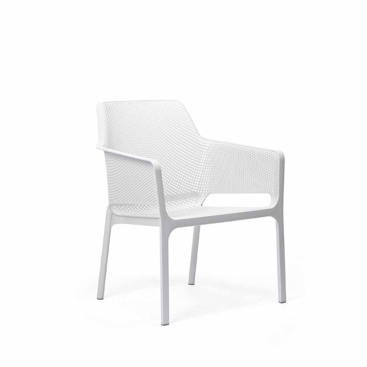 Outdoor Armlehenstuhl NET RELAX - bianco - Gartenstuhl