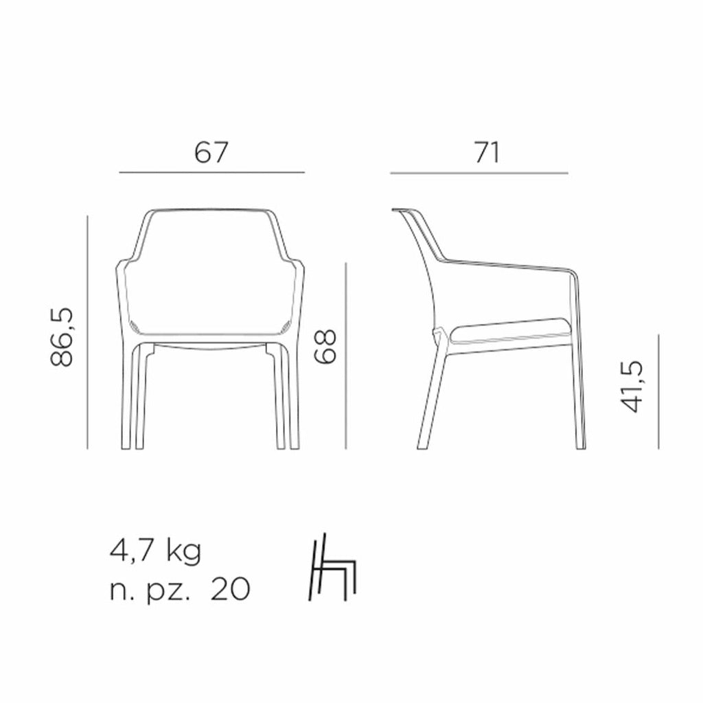 Outdoor Armlehenstuhl NET RELAX - Gartenstuhl
