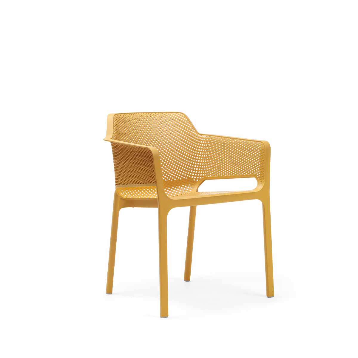 Outdoor Armlehenstuhl NET - senape - Stuhl Kunststoff