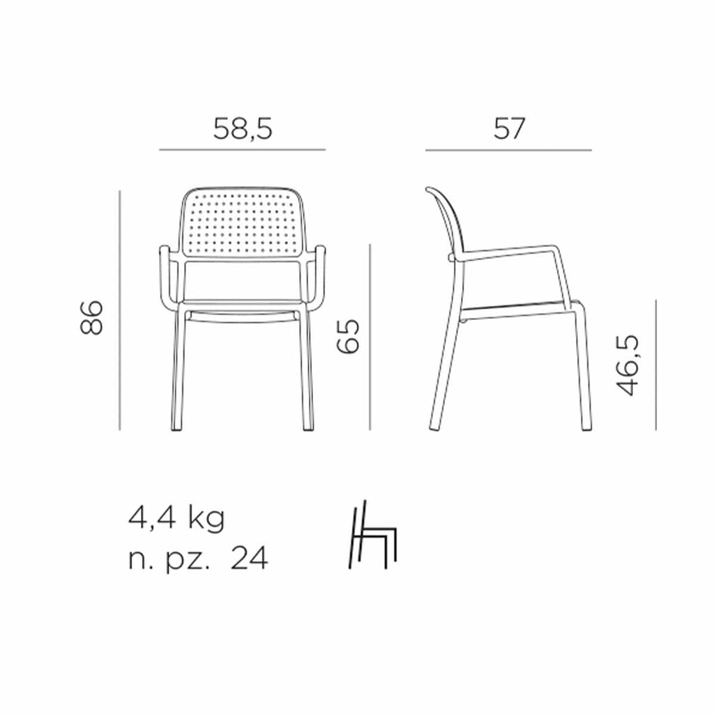 Outdoor Armlehnenstuhl BORA - Stuhl Kunststoff