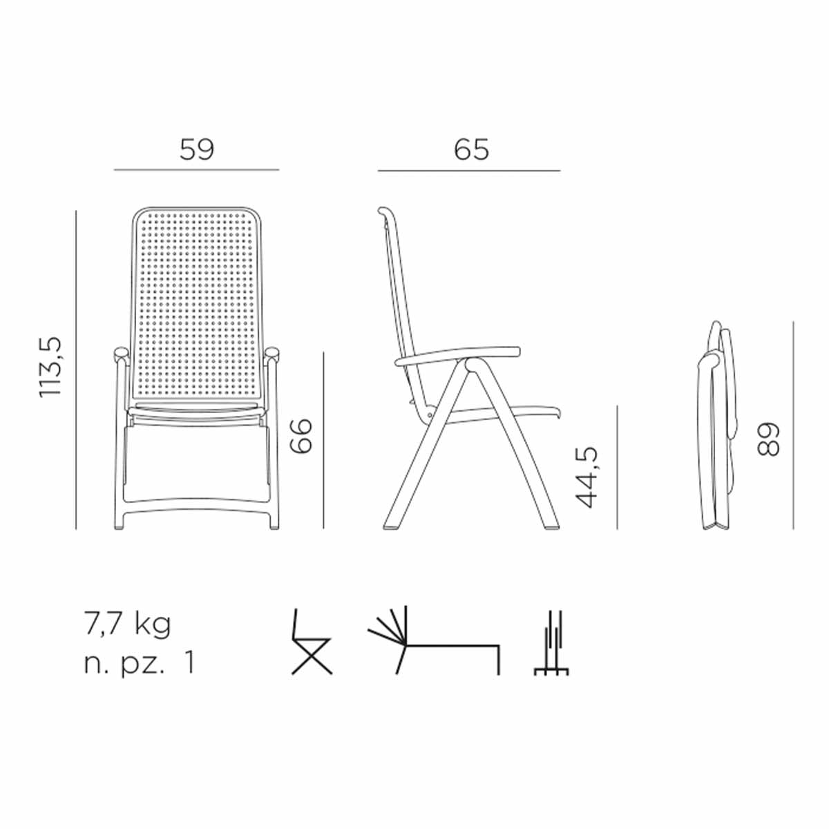 Outdoor Armlehnenstuhl DARSENA - Stuhl Kunststoff