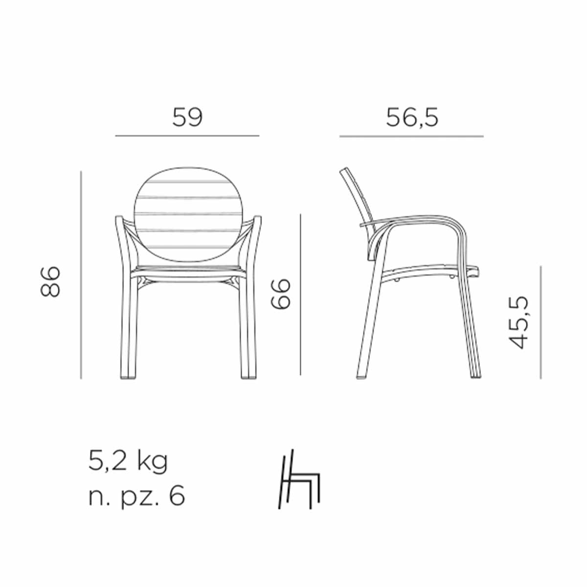 Outdoor Armlehnenstuhl PALMA - Stuhl Kunststoff