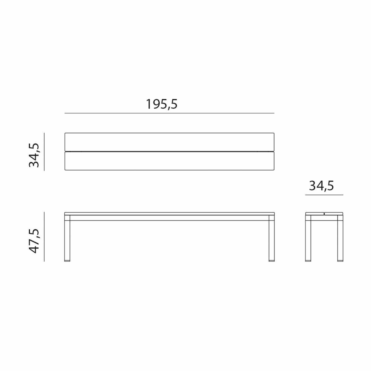 Outdoor Bank RIO BENCH ALU - Sitzbank