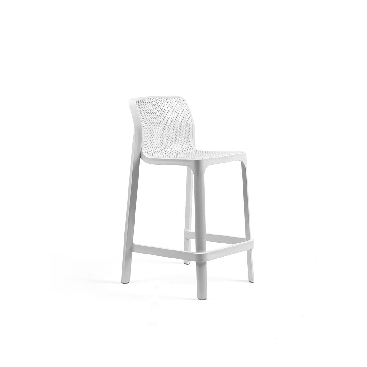 Outdoor Barstuhl MINI NET - bianco - Barstuhl Kunststoff