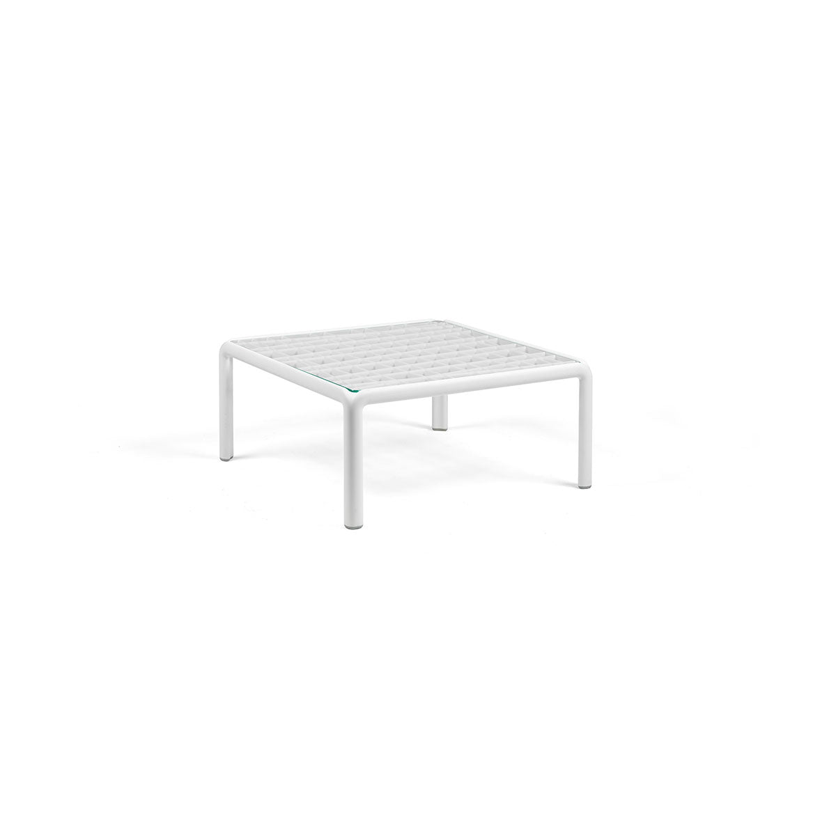 Outdoor Beistelltisch KOMODO TAVOLINO - bianco / Glasplatte - Beistelltisch