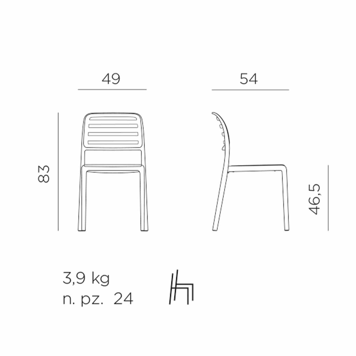 Outdoor Stuhl COSTA BISTROT - Gartenstuhl
