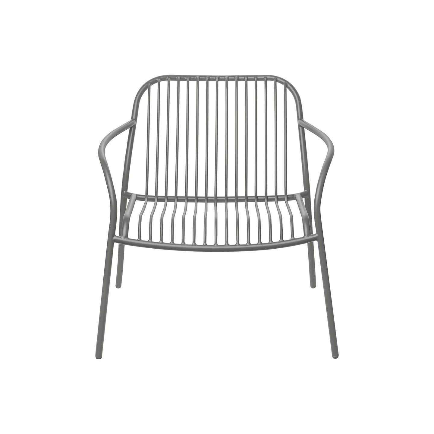 Outdoor Stuhl YUA WIRE in Stahl - granite grey / Loungesessel mit Armlehnen - Stuhl Stahl