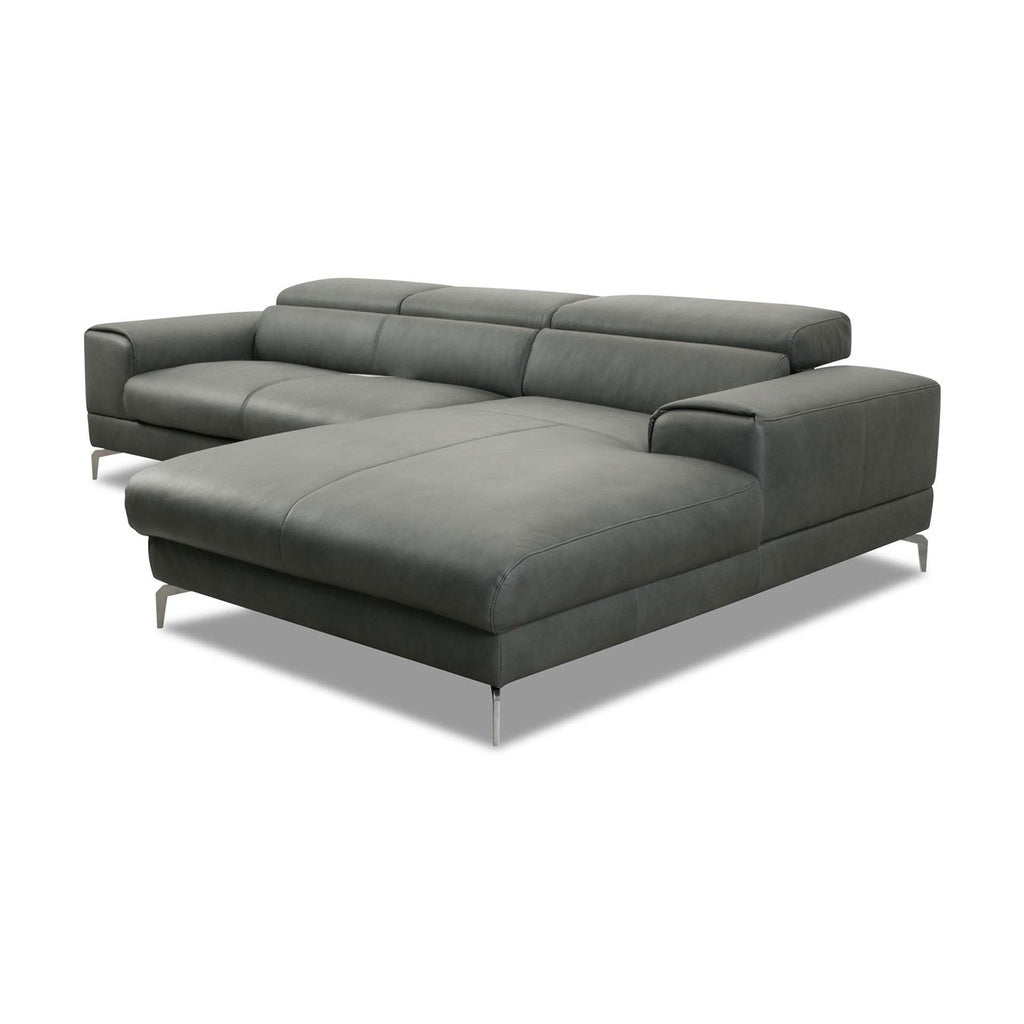 Piedroo 21106 in Leder Z69 anthrazit vorstehend rechts - Ecksofa Leder