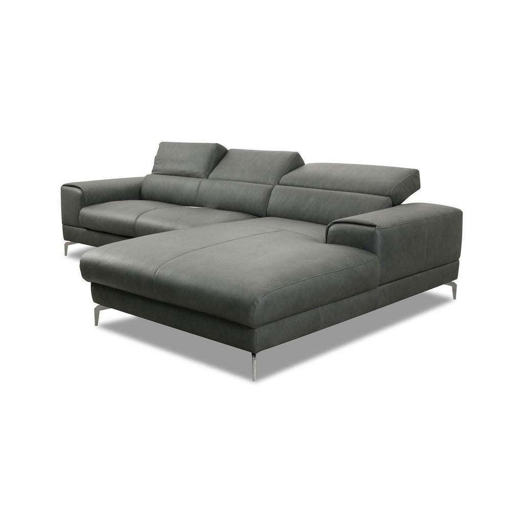 Piedroo 21106 in Leder Z69 anthrazit vorstehend rechts - Ecksofa Leder