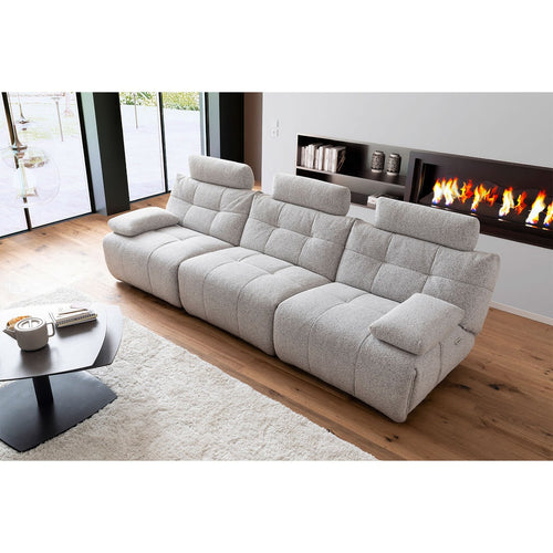Bild 1 in Galerieansicht laden. Polstergarnitur Belviano in Stoff Puente hellgrau - Sofa Stoff