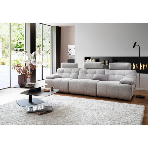 Bild 1 in Galerieansicht laden. Polstergarnitur Belviano in Stoff Puente hellgrau - Sofa Stoff
