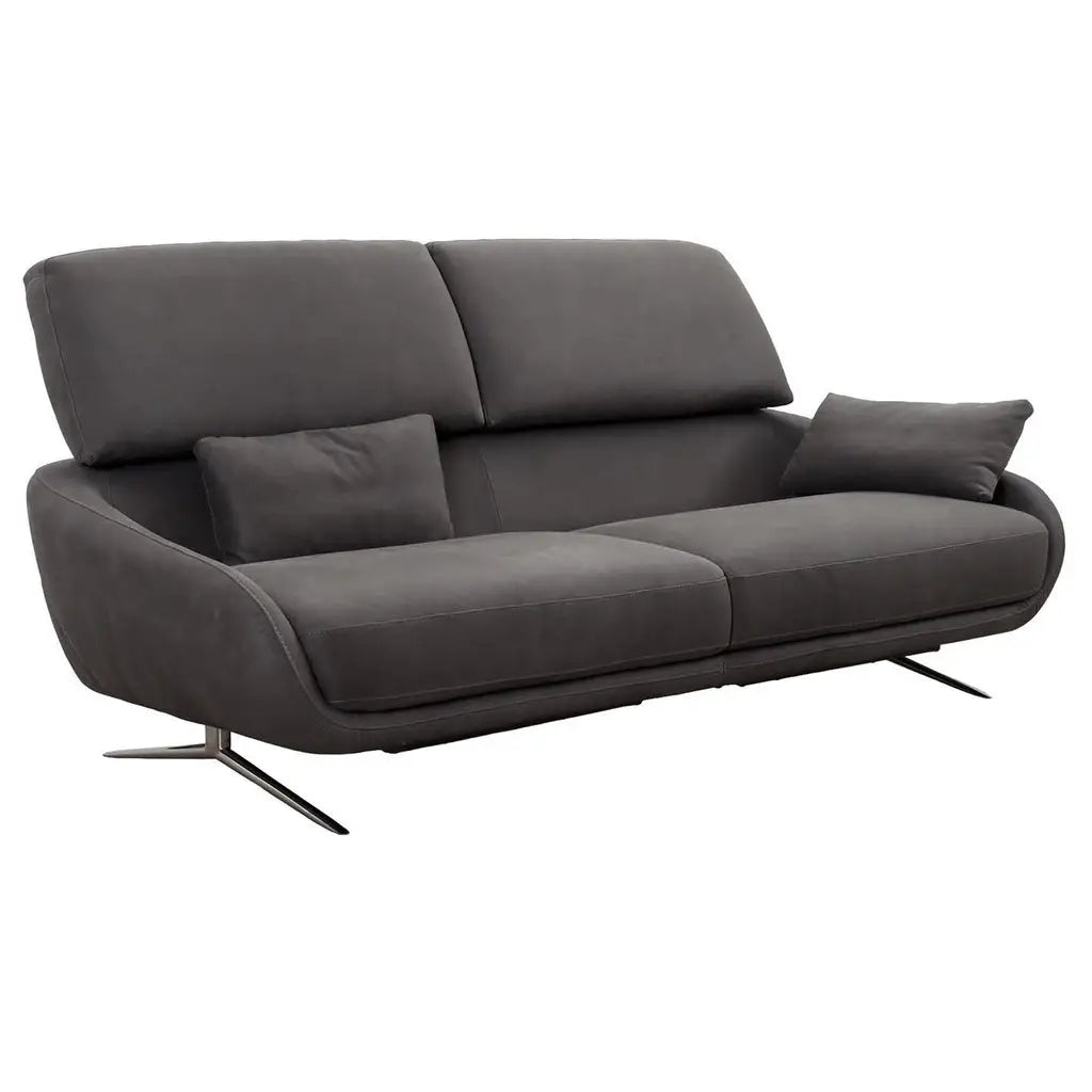 Regal_E 3-Sitzer Sofa in Leder Nouveau slate grey - Sitzdesign