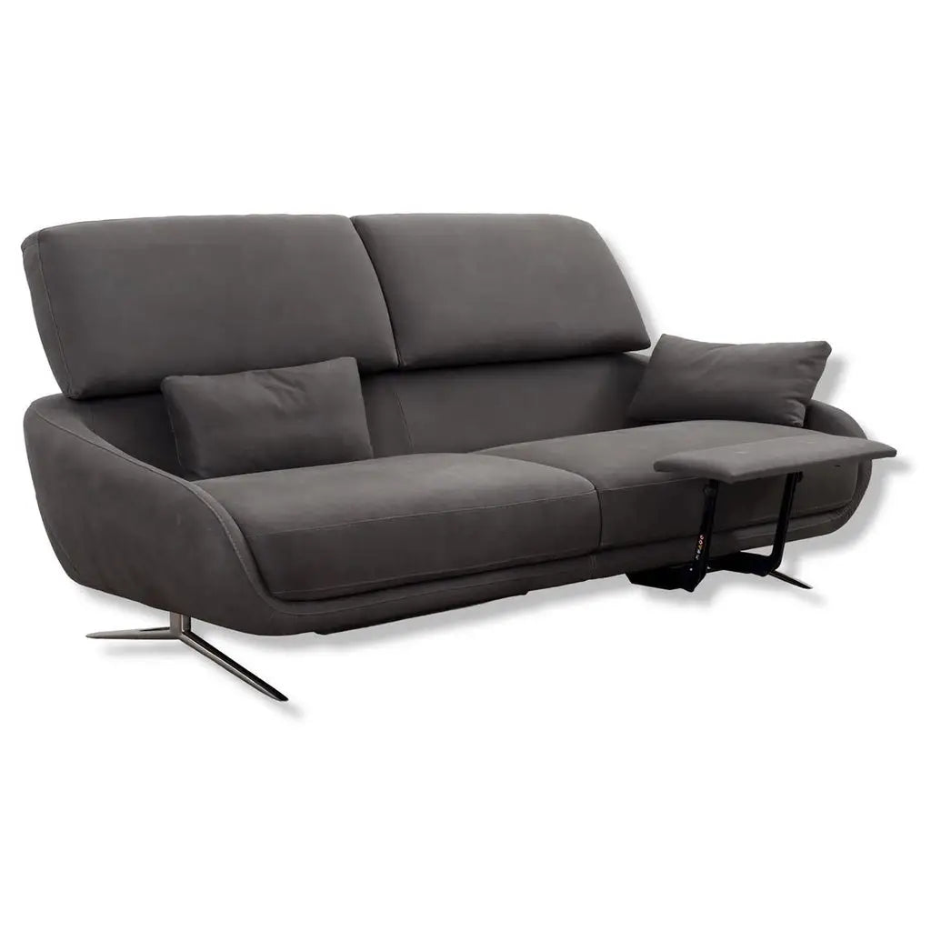 Regal_E 3-Sitzer Sofa in Leder Nouveau slate grey - Sitzdesign
