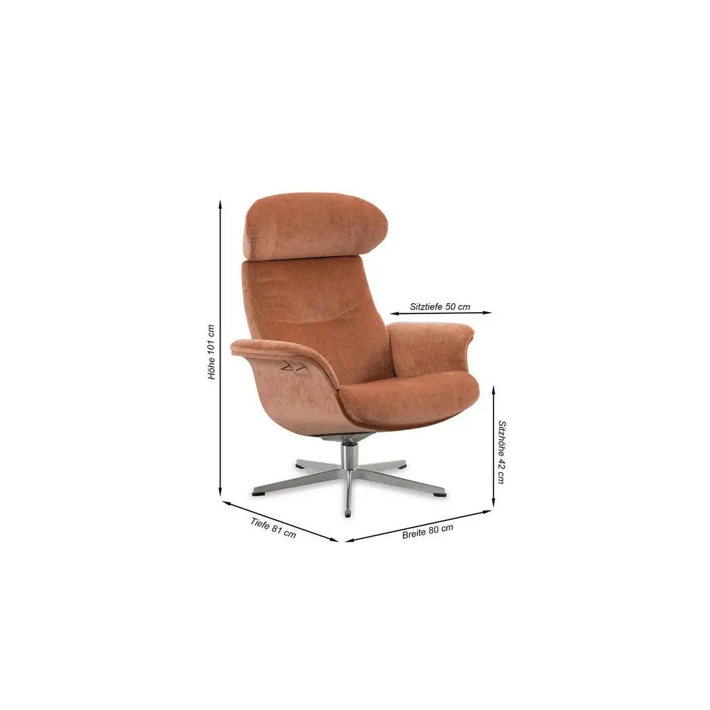 Relaxessel Time Out in Stoff Eros peach - Relaxsessel Stoff