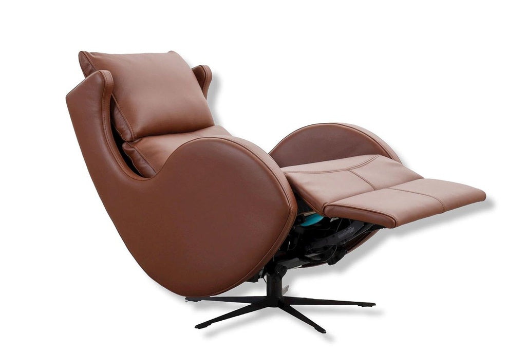 Relaxsessel Lenny Relax in Leder Dalmata braun - Relaxsessel Leder