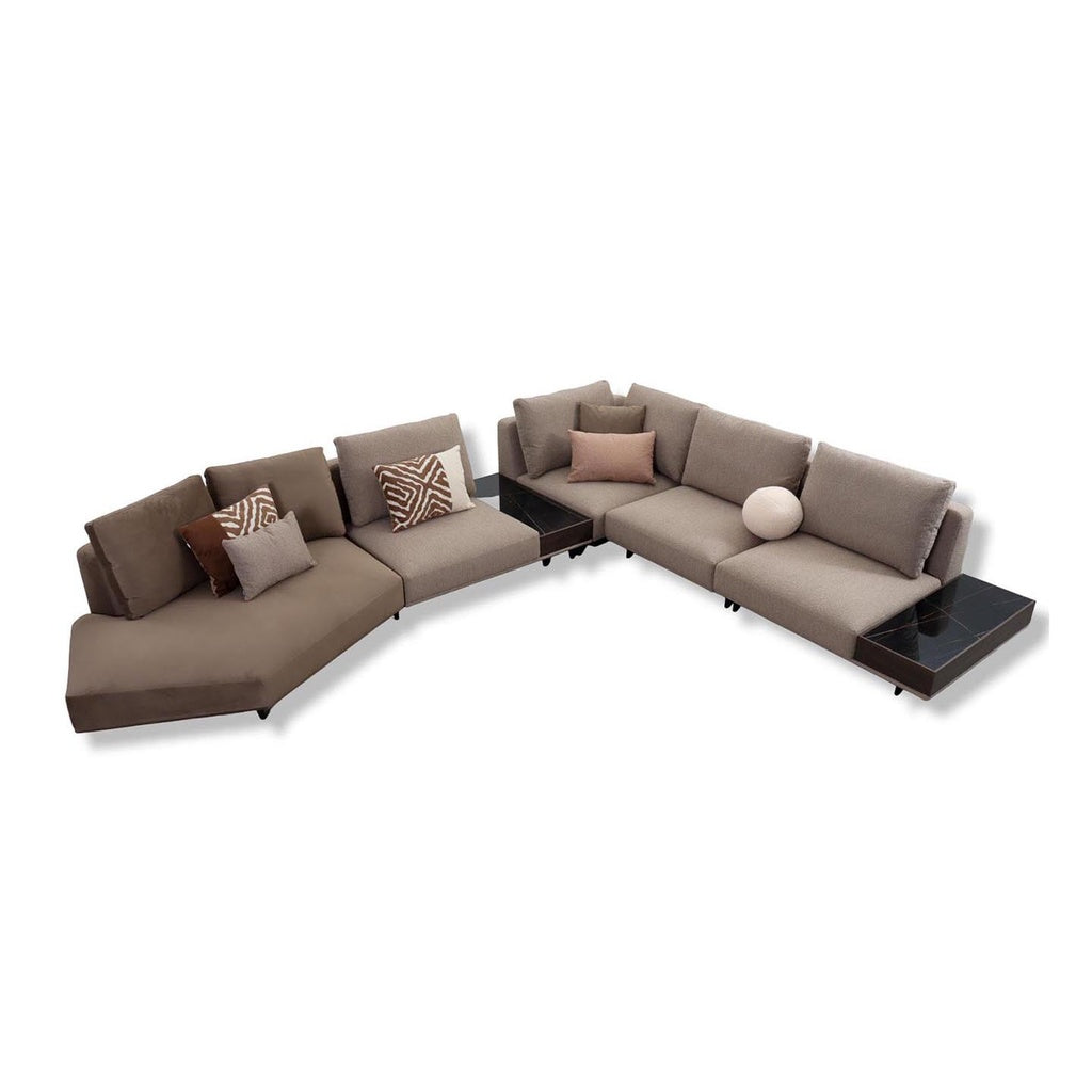 Sofa Loft in Stoff Kombi 51 Farbe braun - Ecksofa Stoff