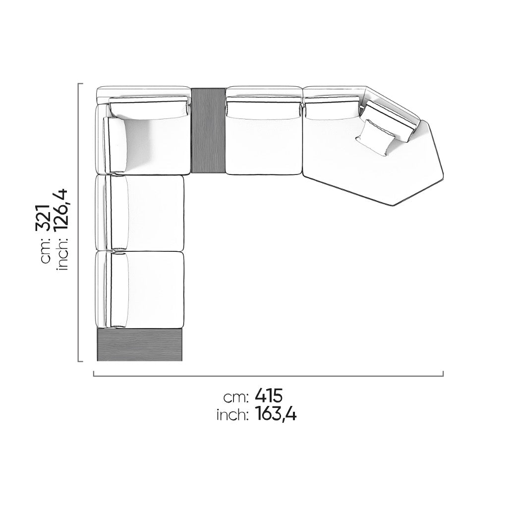 Saloni Sofa Loft in Stoff Kombi 51 Farbe braun - Ecksofa Stoff