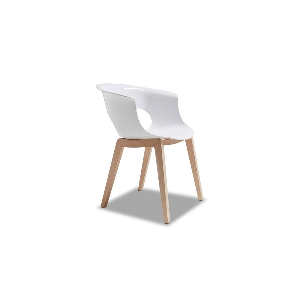 Stuhl 2er Set Natural MISS B Antishock 2800 weiß glänzend - Stuhl Kunststoff