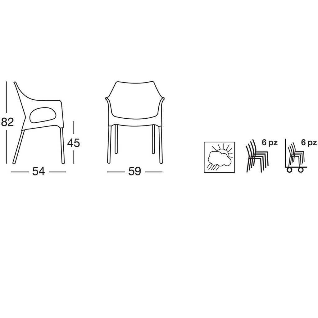 Stuhl Ola 4er Set - Stuhl Kunststoff