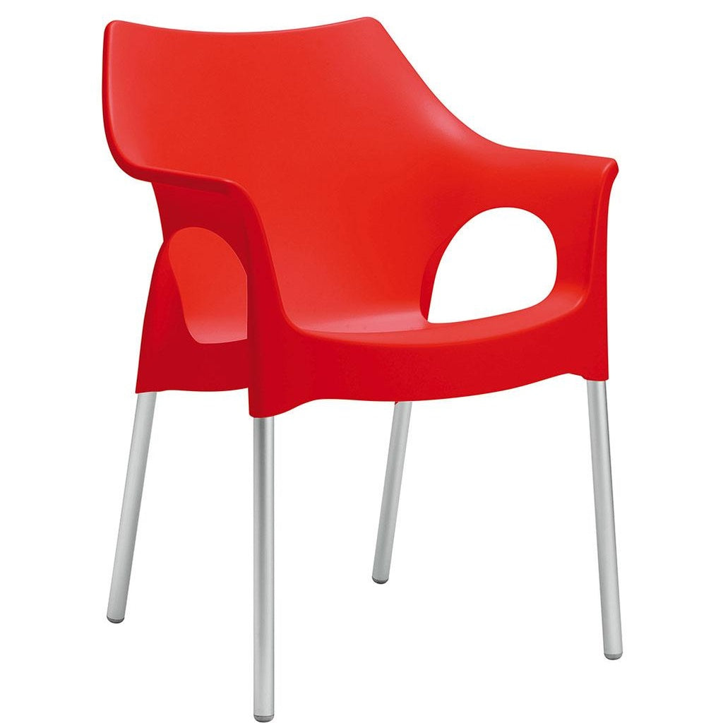 Stuhl Ola 4er Set - Rot - Stuhl Kunststoff