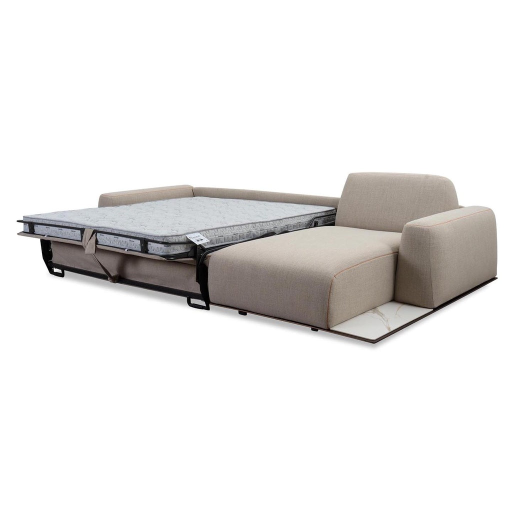 Schlafsofa Fox in Stoff Kavir beige - Schlafsofa Stoff