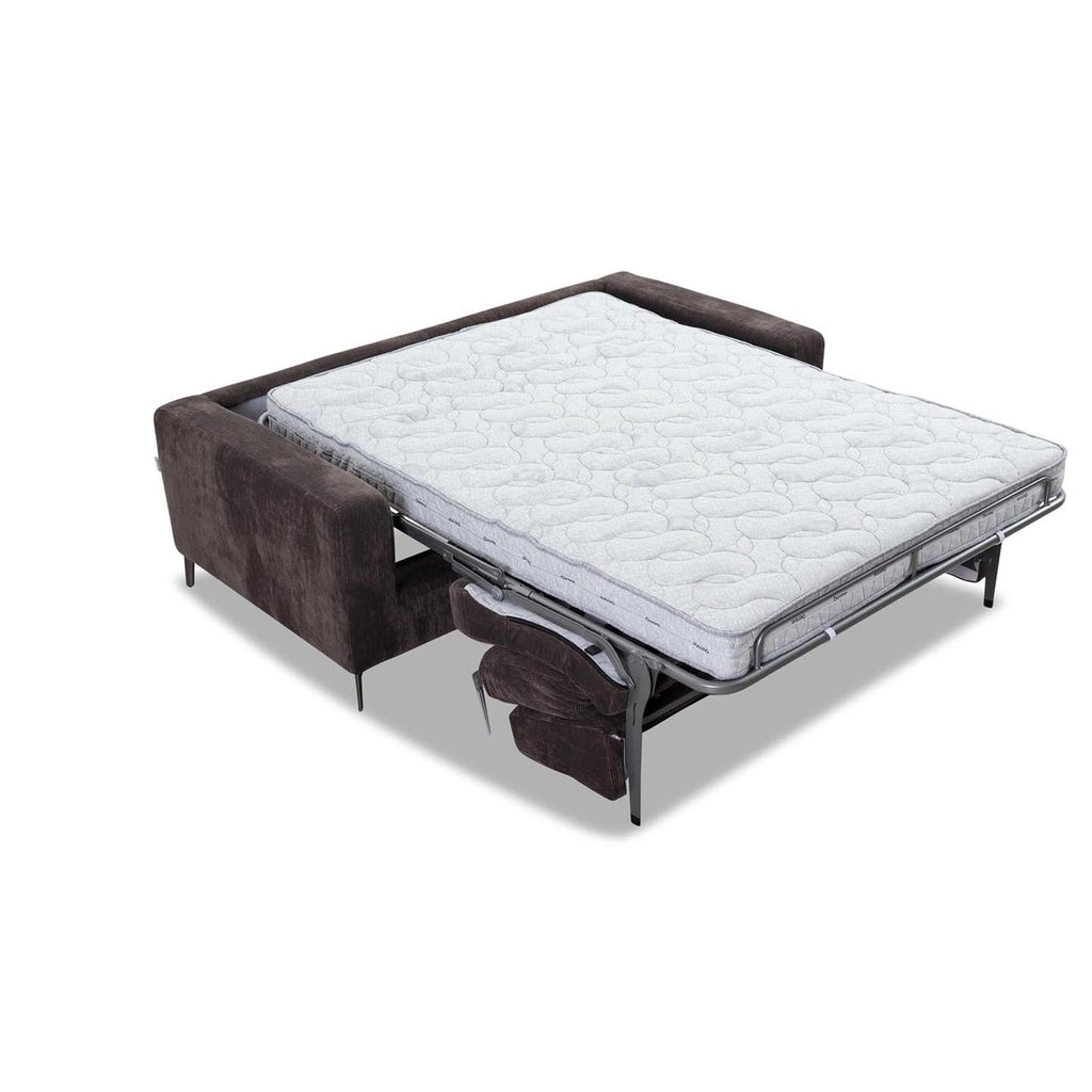 Schlafsofa Lisbona in Stoff Floki dunkelbraun - Schlafsofa Stoff