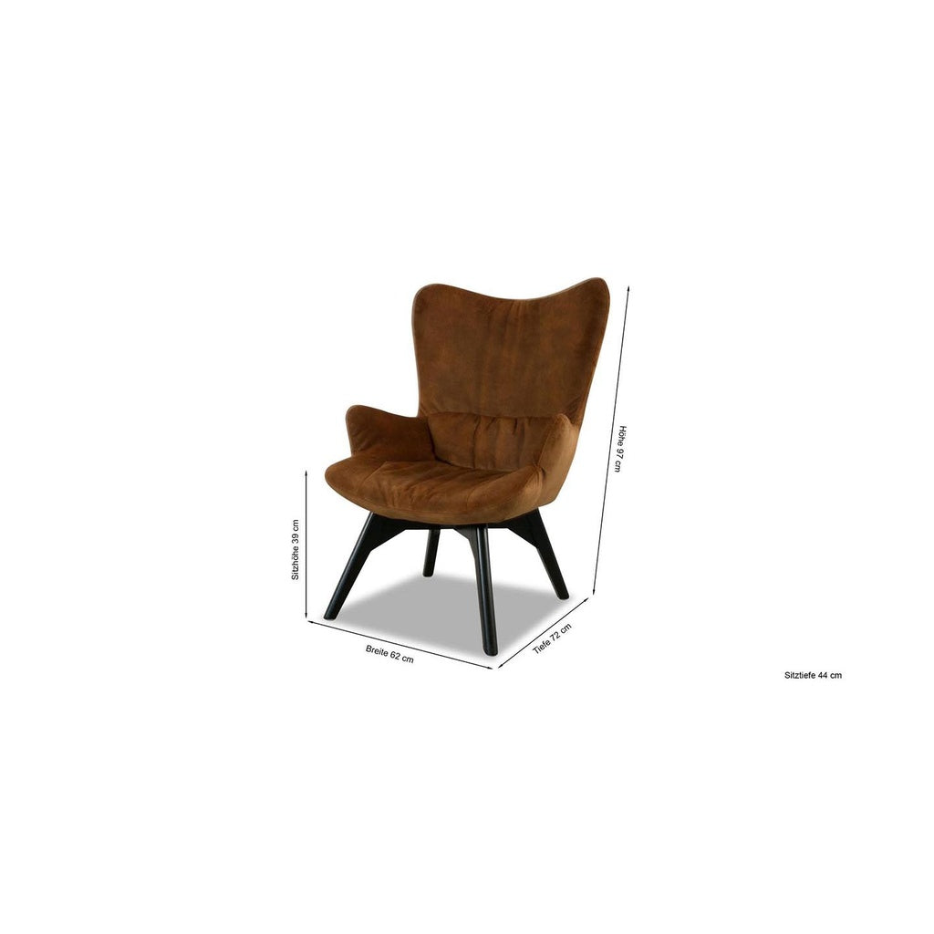 Sessel 14526 MEY in Stoff S41 cognac - Sessel Stoff