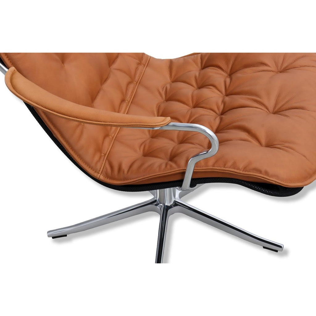 Sessel Bravo in Leder Jesolo cognac - Relaxsessel Leder