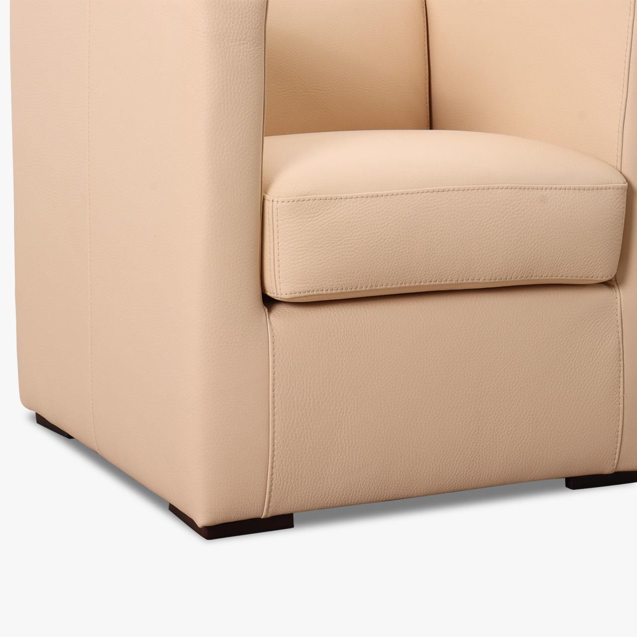 Sessel LINO in Leder Piumone beige - Sessel Leder