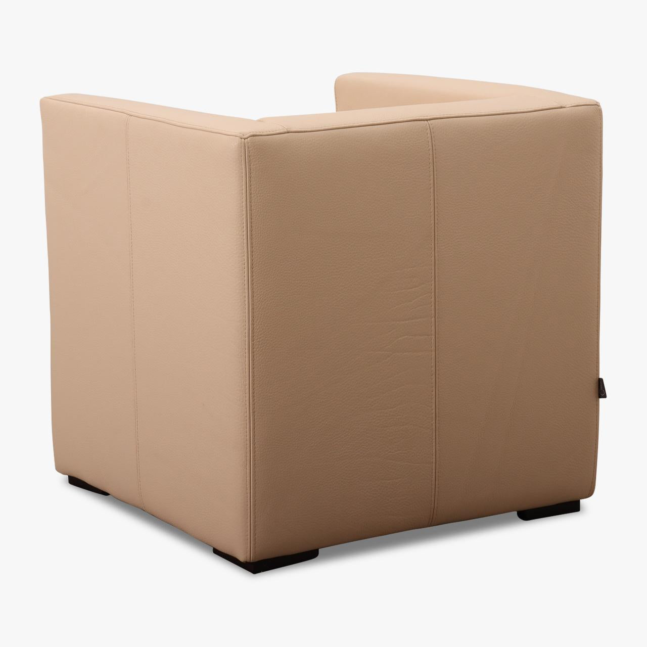 Sessel LINO in Leder Piumone beige - Sessel Leder