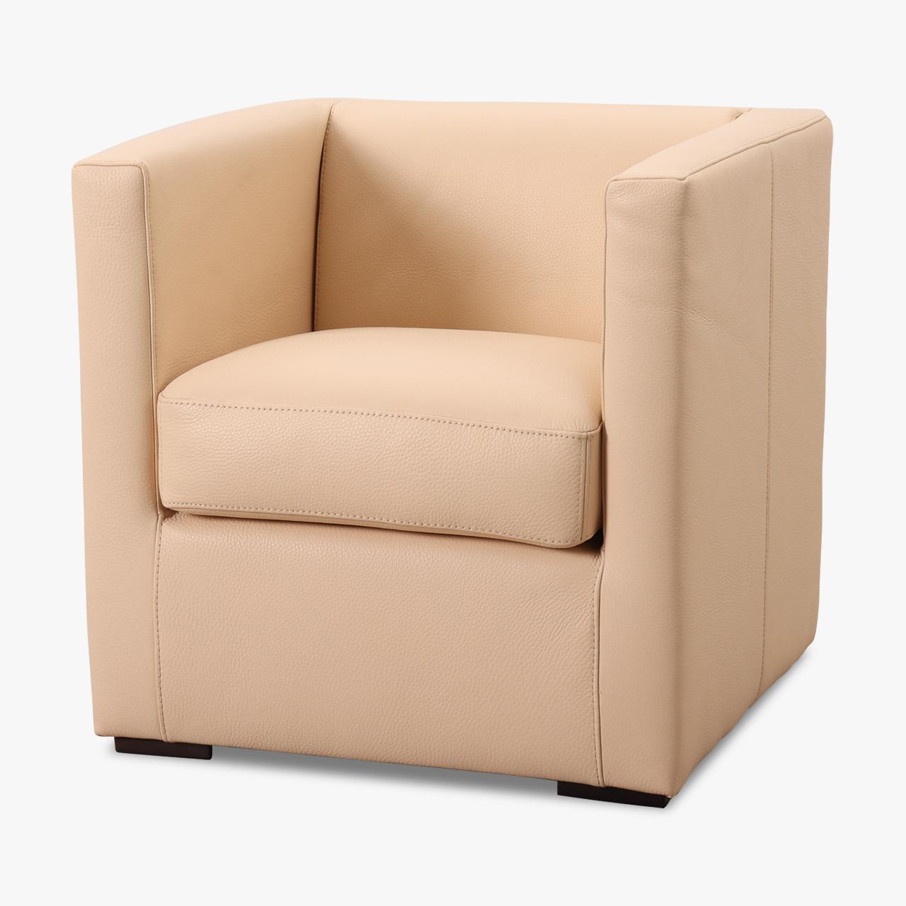 Sessel LINO in Leder Piumone beige - Sessel Leder