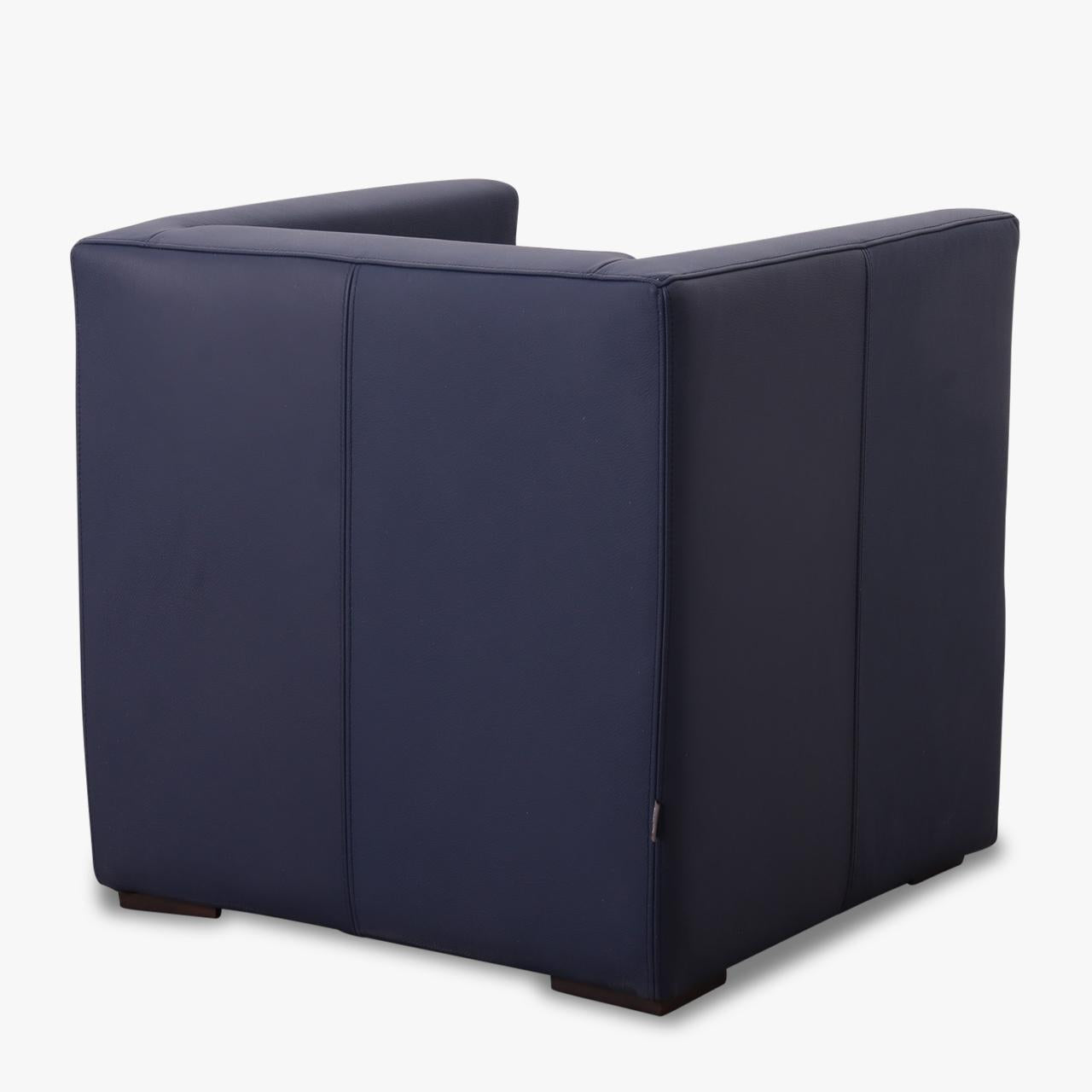 Sessel LINO in Leder Toledo cobalt - Sessel Leder