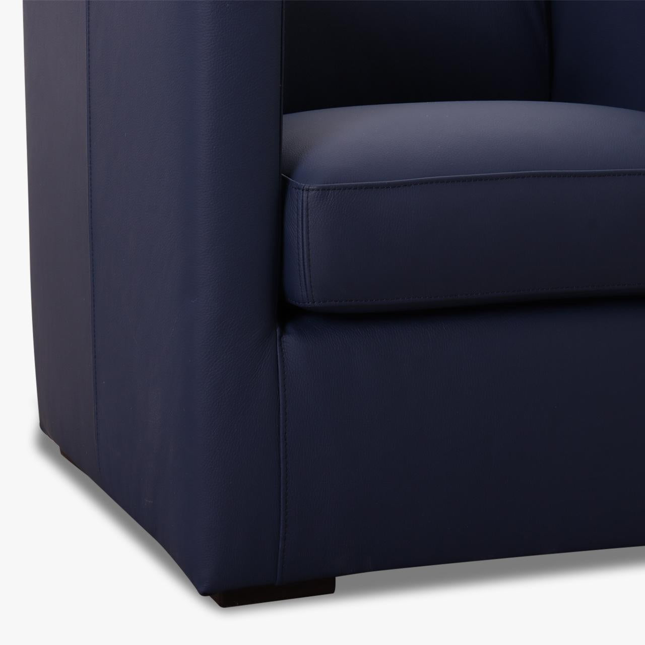 Sessel LINO in Leder Toledo cobalt - Sessel Leder