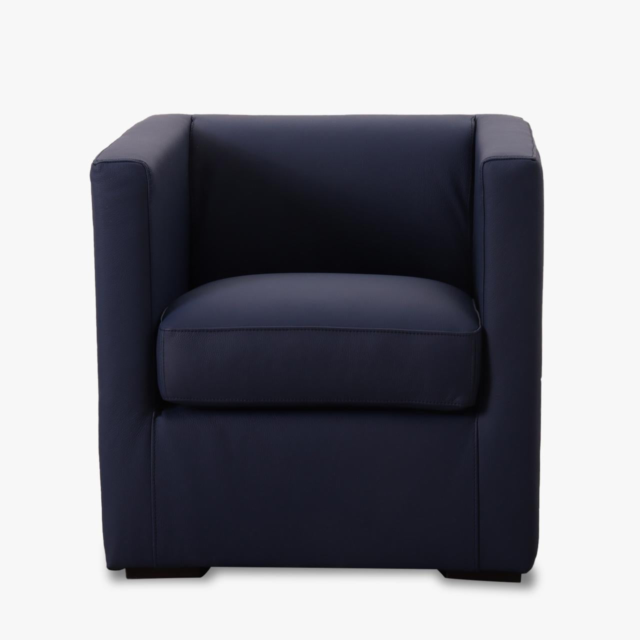 Sessel LINO in Leder Toledo cobalt - Sessel Leder