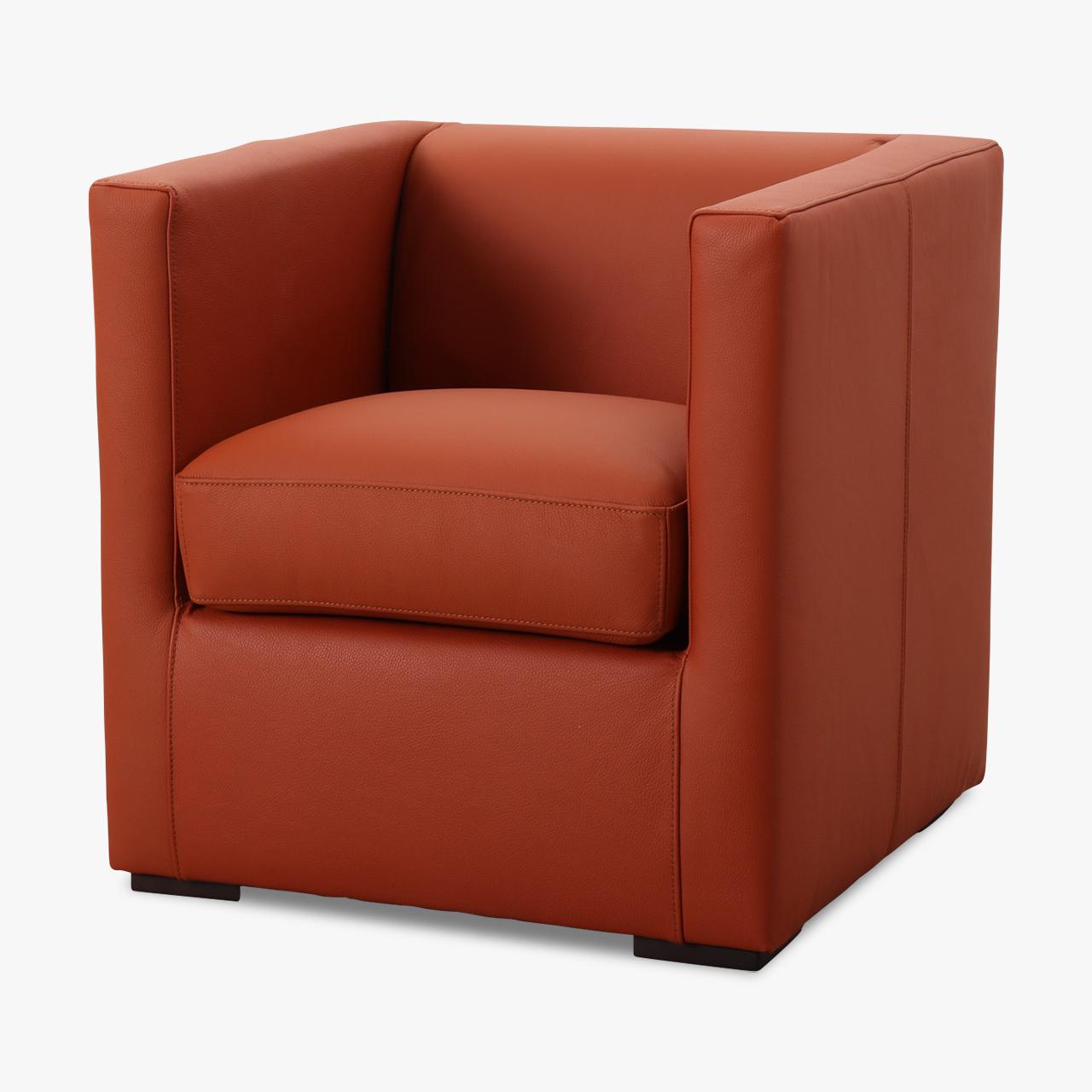 Sessel LINO in Leder Toledo orange - Sessel Leder