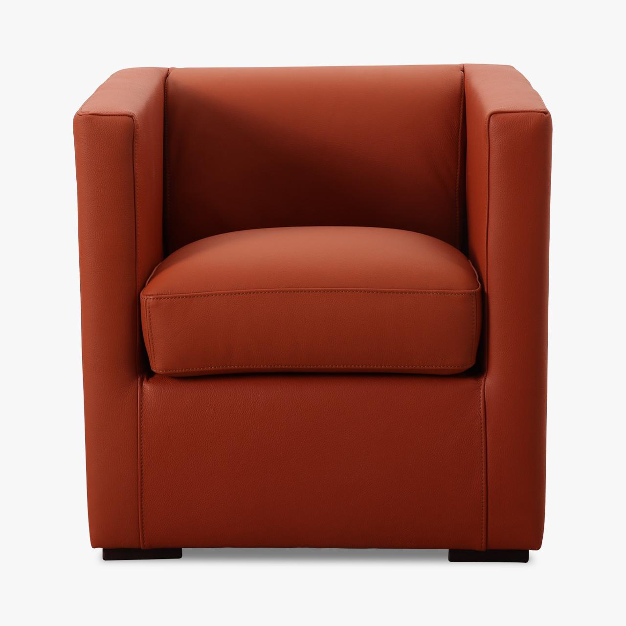 Sessel LINO in Leder Toledo orange - Sessel Leder