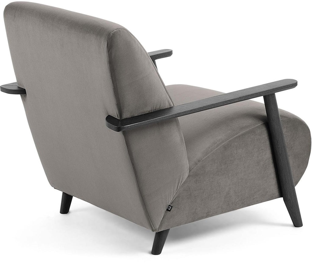 Sessel Marthan in Samtgrau - Sessel Stoff