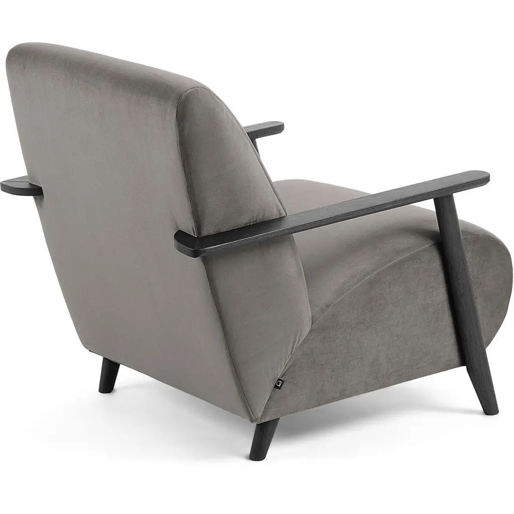 Sessel Marthan in Samtgrau - Sessel Stoff