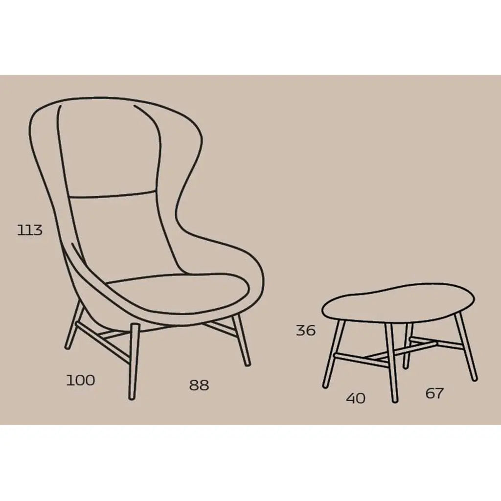 Sessel QUEEN in Stoff Taranto grau - Sessel Stoff