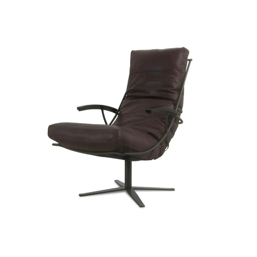Sessel TIBERIUS in Leder Vergilius dark chocolate - Sessel Leder