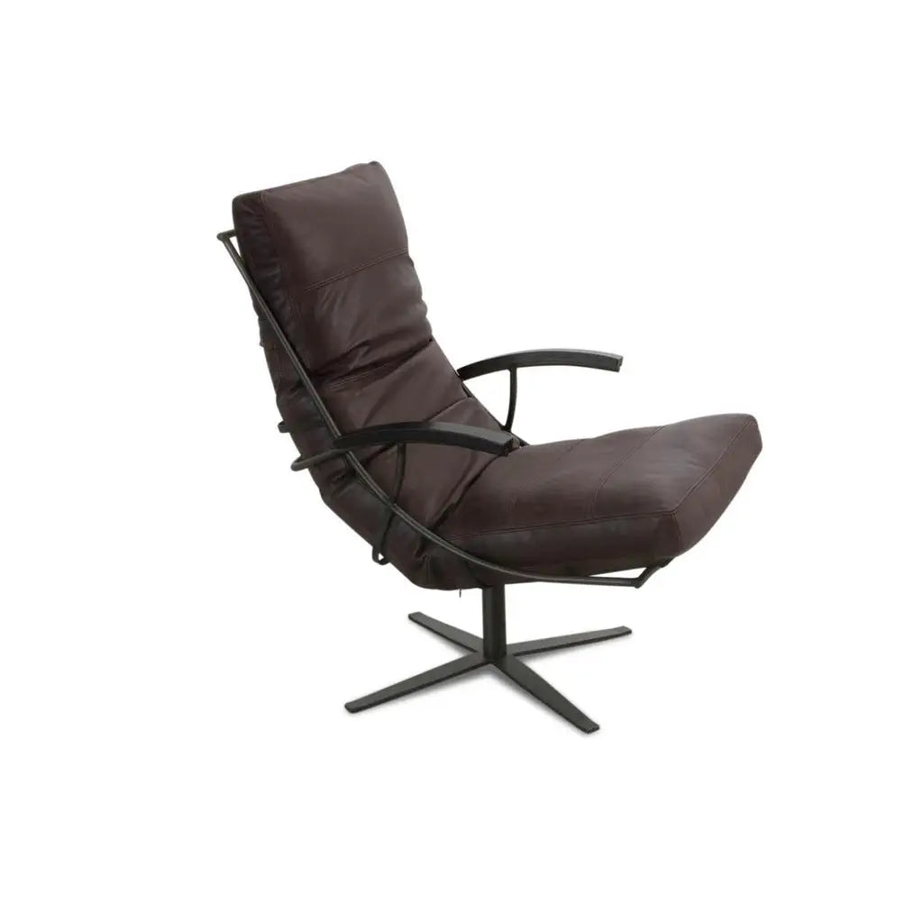Sessel TIBERIUS in Leder Vergilius dark chocolate - Sessel Leder